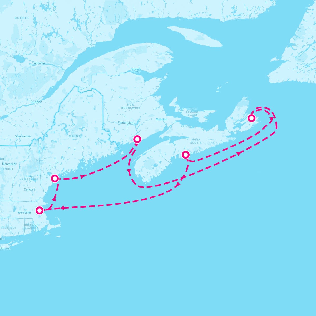 Grandeur of the Seas itinerary map for October 27, 2024 (7 nights)