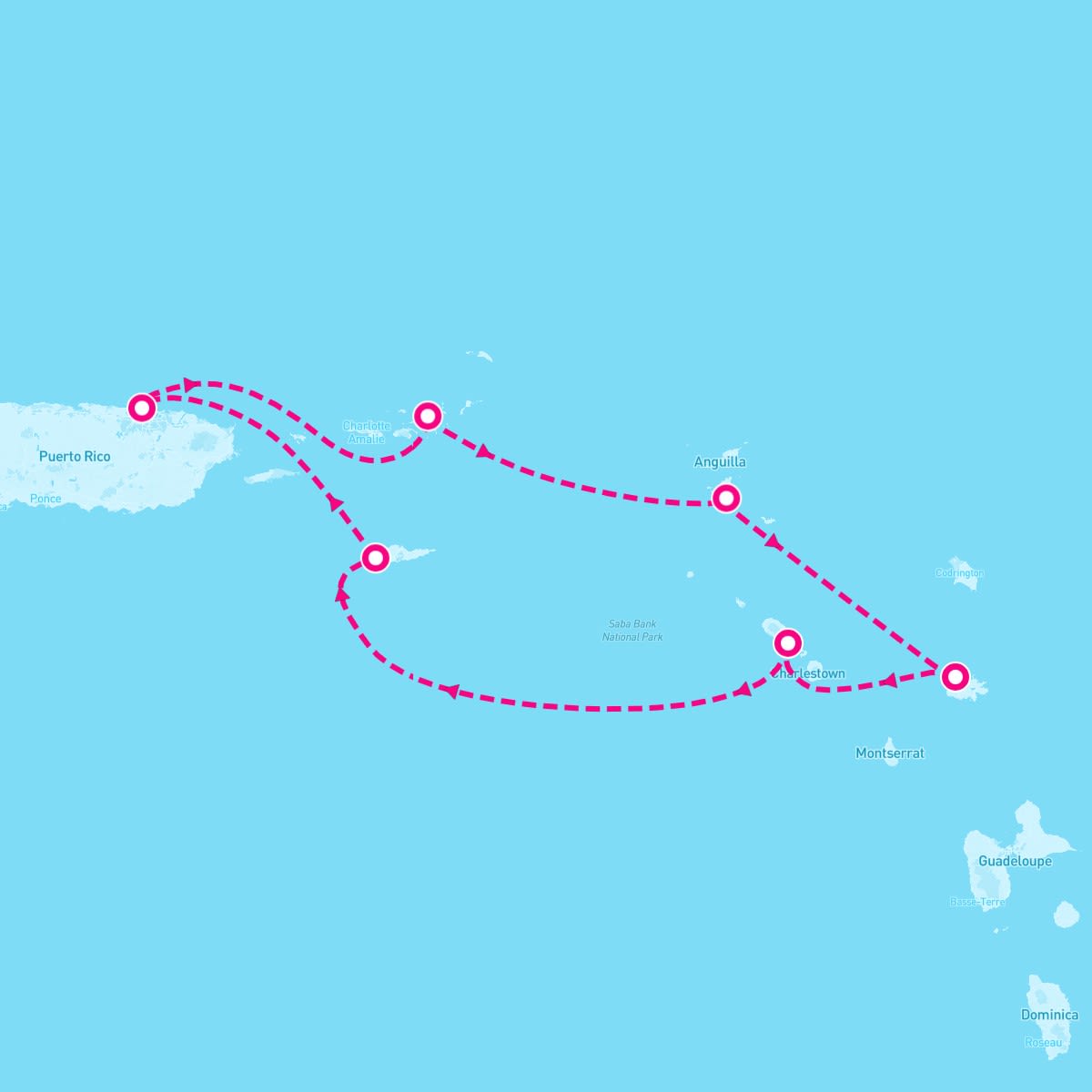 Grandeur of the Seas itinerary map for September 11, 2027