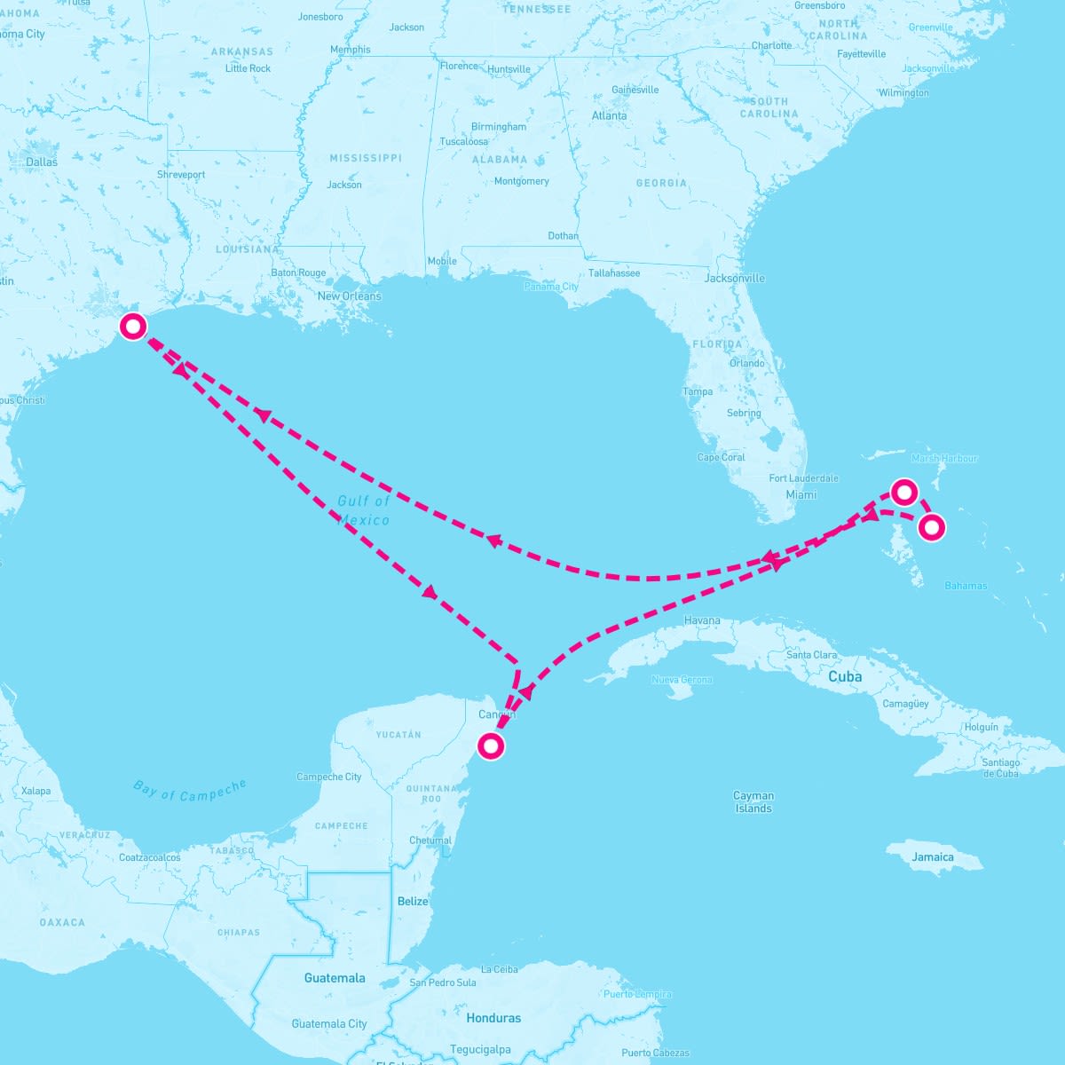 Harmony of the Seas itinerary map for August 2, 2025