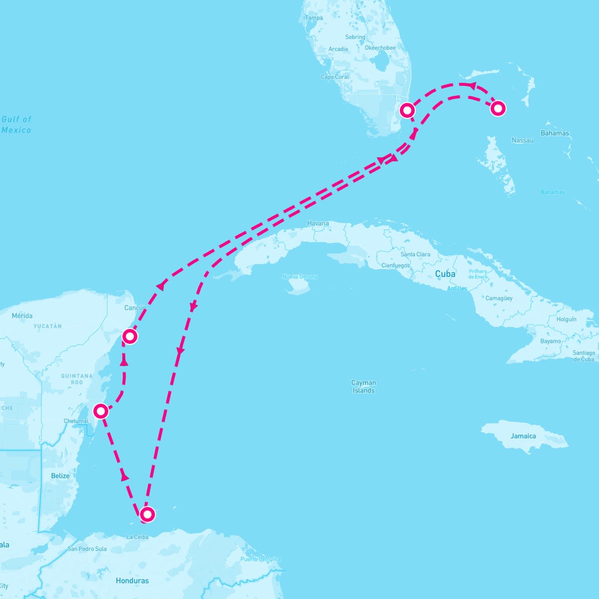 Icon of the Seas itinerary map for October 26, 2024 (7 nights)