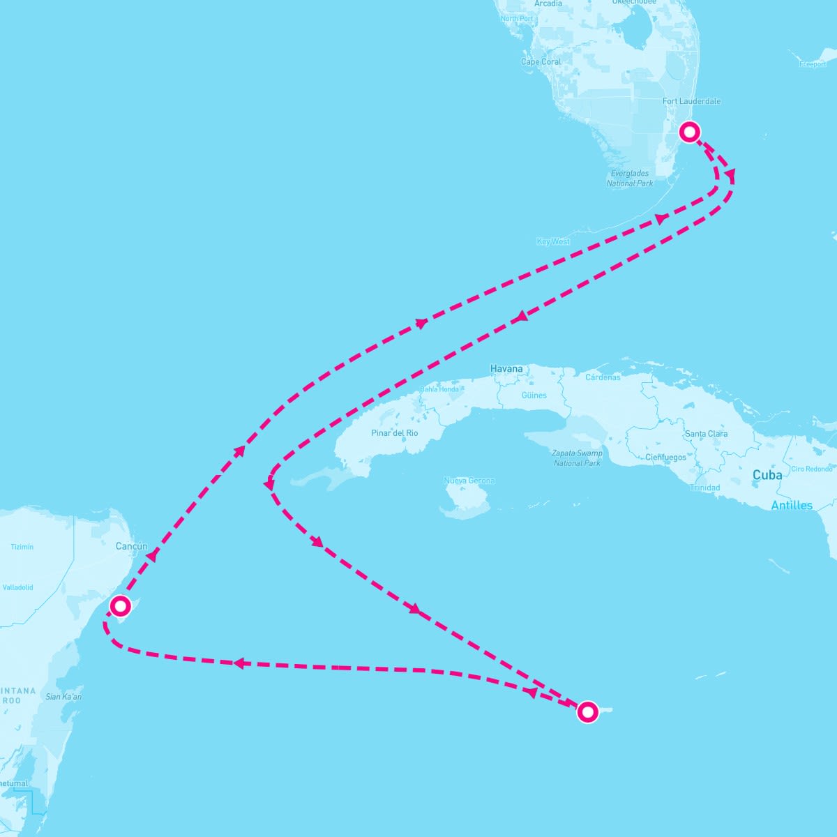 Independence of the Seas itinerary map for February 3, 2025 (5 nights)