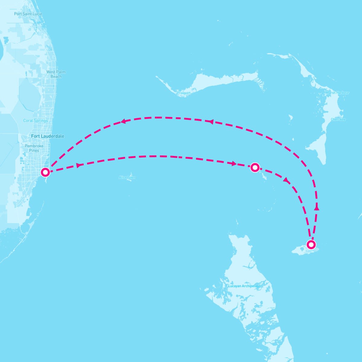 Independence of the Seas itinerary map for April 4, 2025 (3 nights)