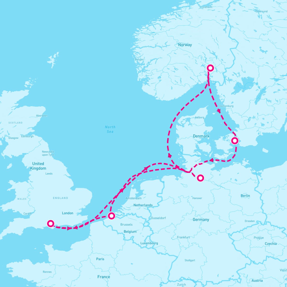 Independence of the Seas itinerary map for August 24, 2025