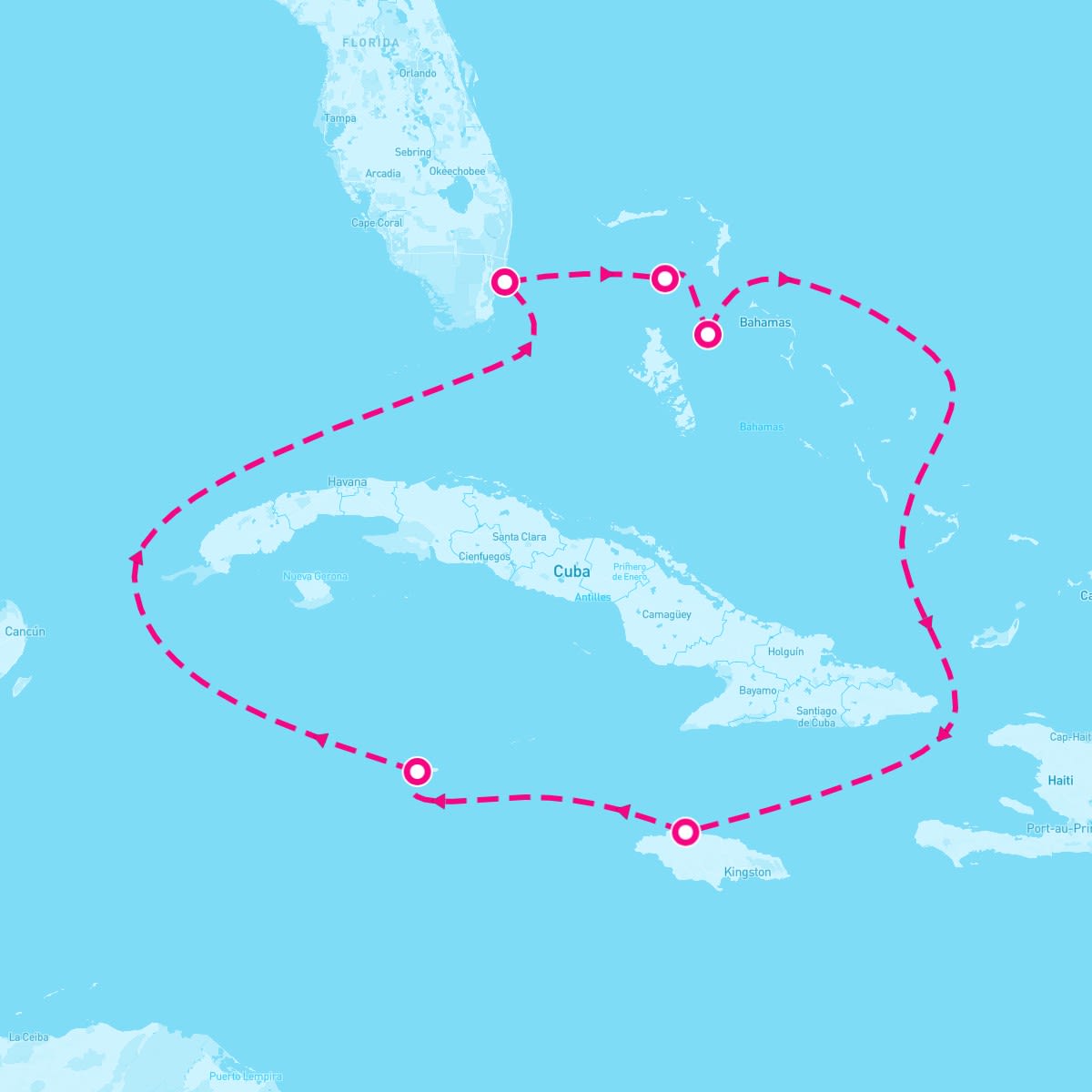 Independence of the Seas itinerary map for November 9, 2025