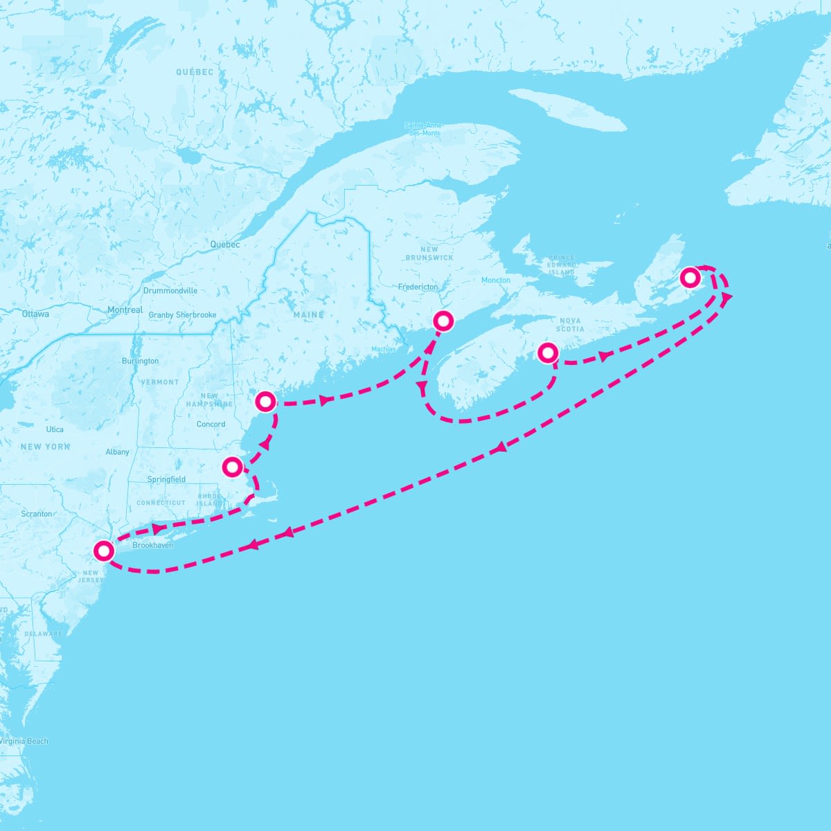 Independence of the Seas itinerary map for September 16, 2027
