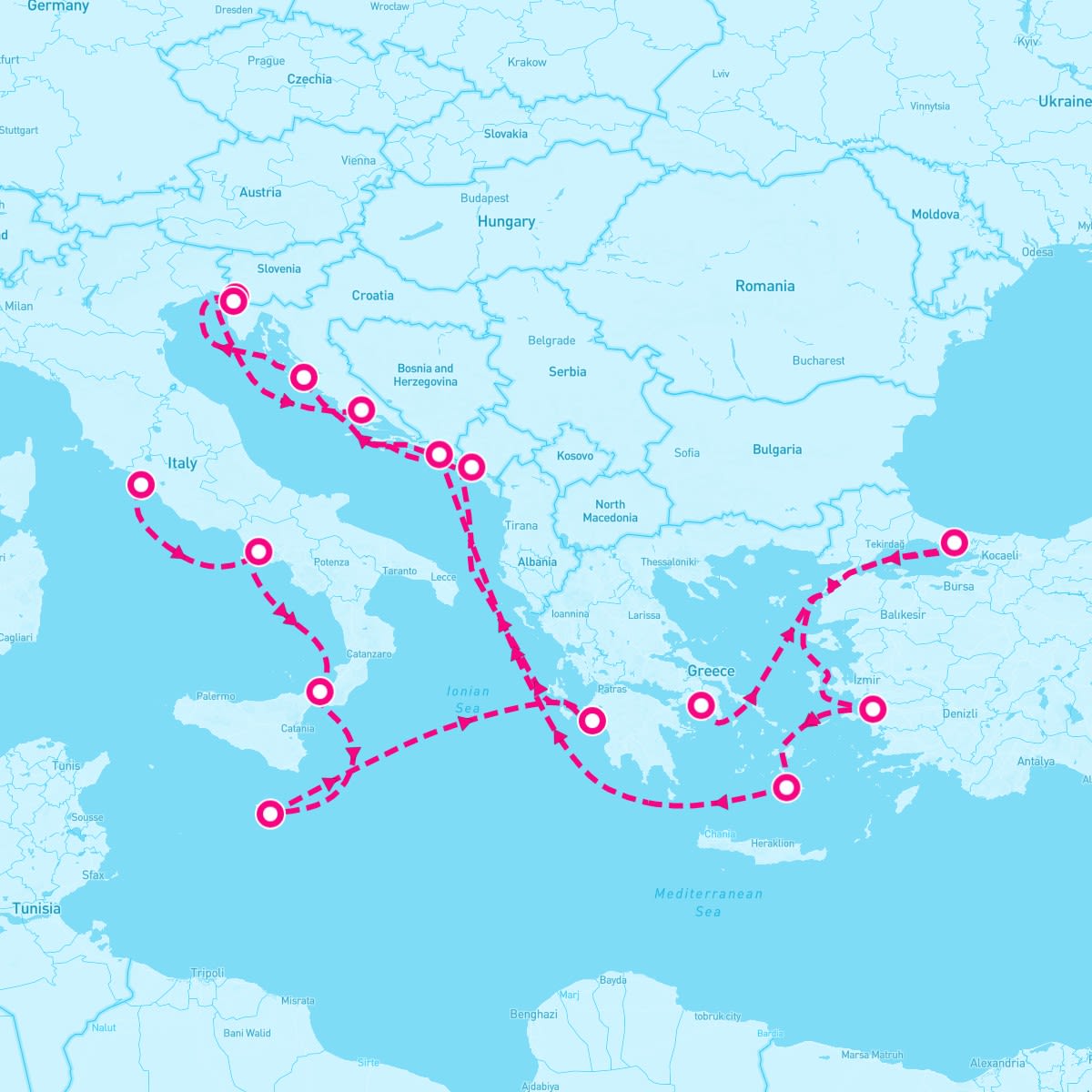 Island Princess itinerary map for October 5, 2024