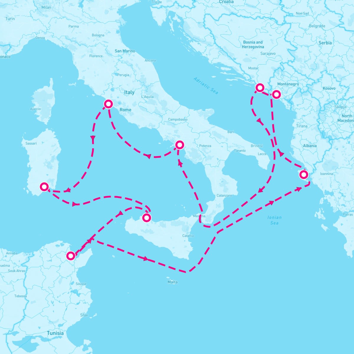 Island Princess itinerary map for November 4, 2024 (10 nights)