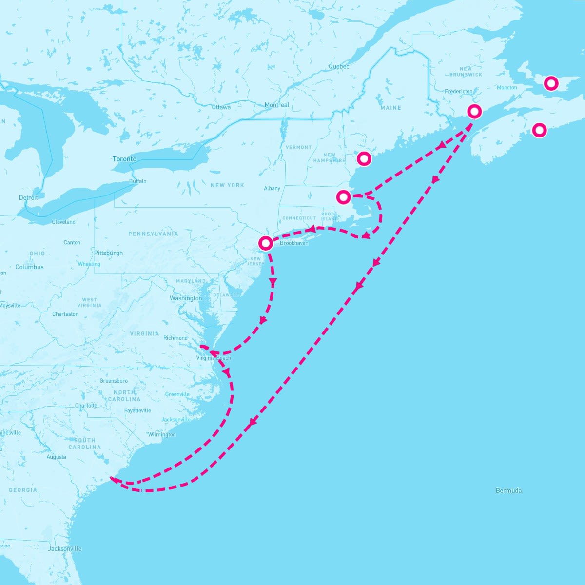 Island Princess itinerary map for June 24, 2025 (10 nights)
