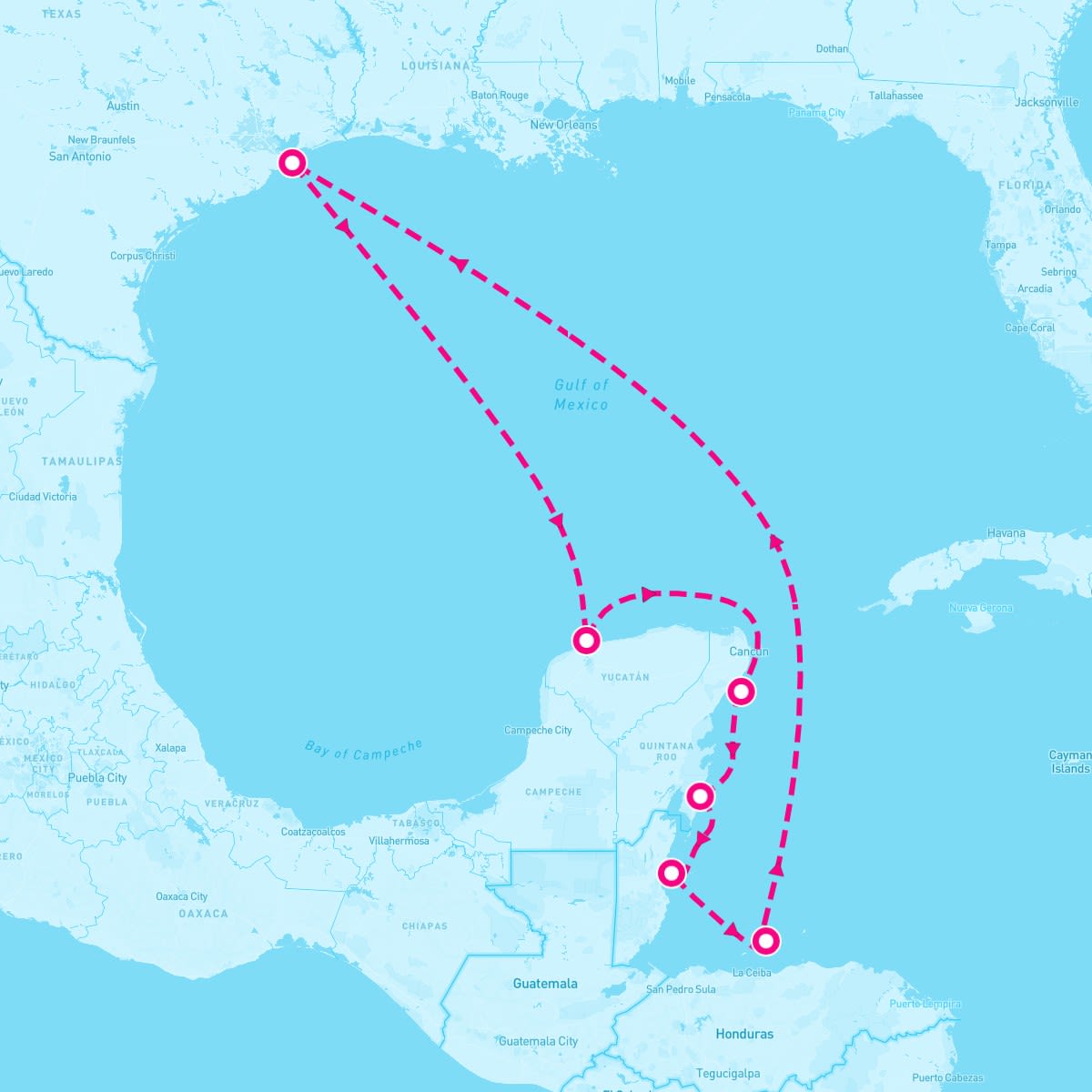 Jewel of the Seas itinerary map for December 26, 2024