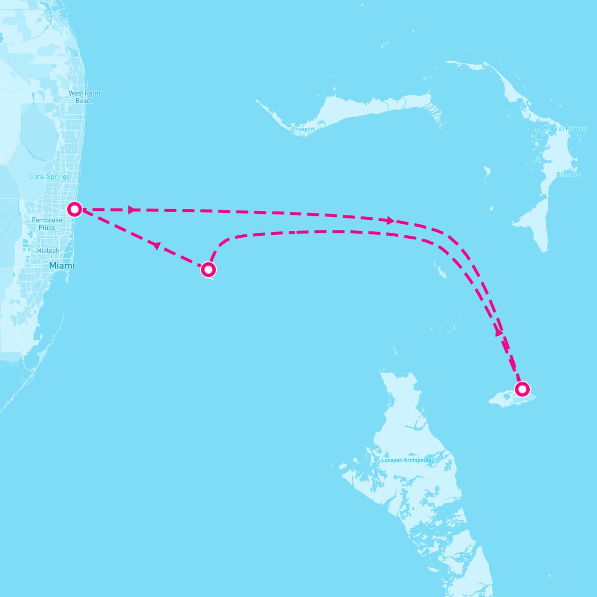 Jewel of the Seas itinerary map for September 1, 2025 (4 nights)
