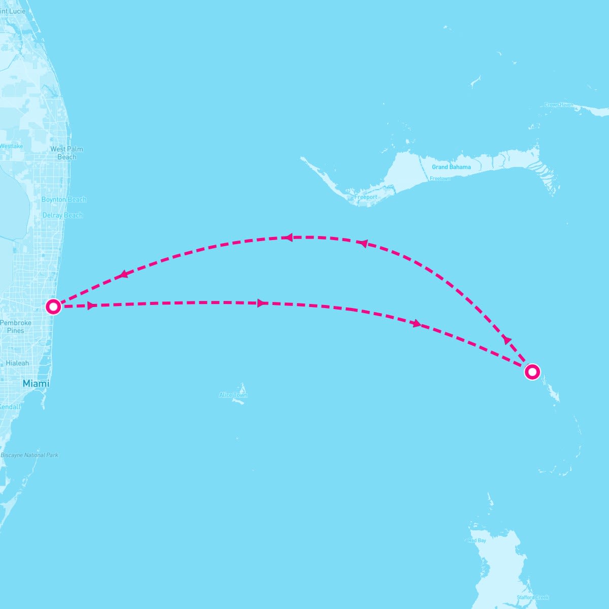 Jewel of the Seas itinerary map for September 26, 2025 (3 nights)