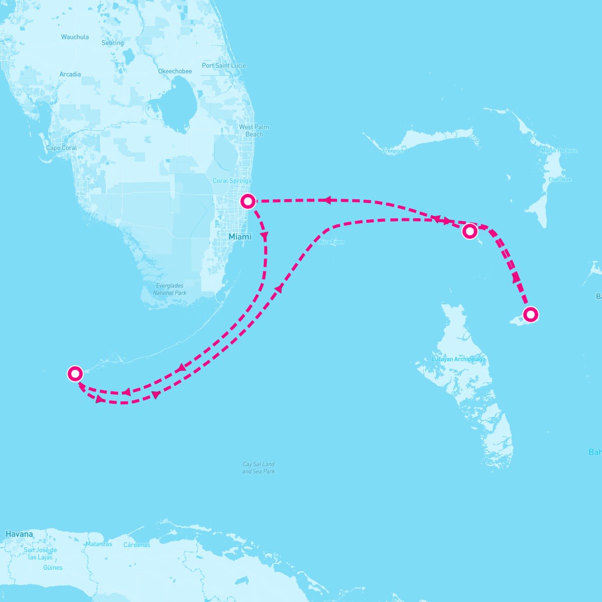 Jewel of the Seas itinerary map for October 6, 2025 (4 nights)