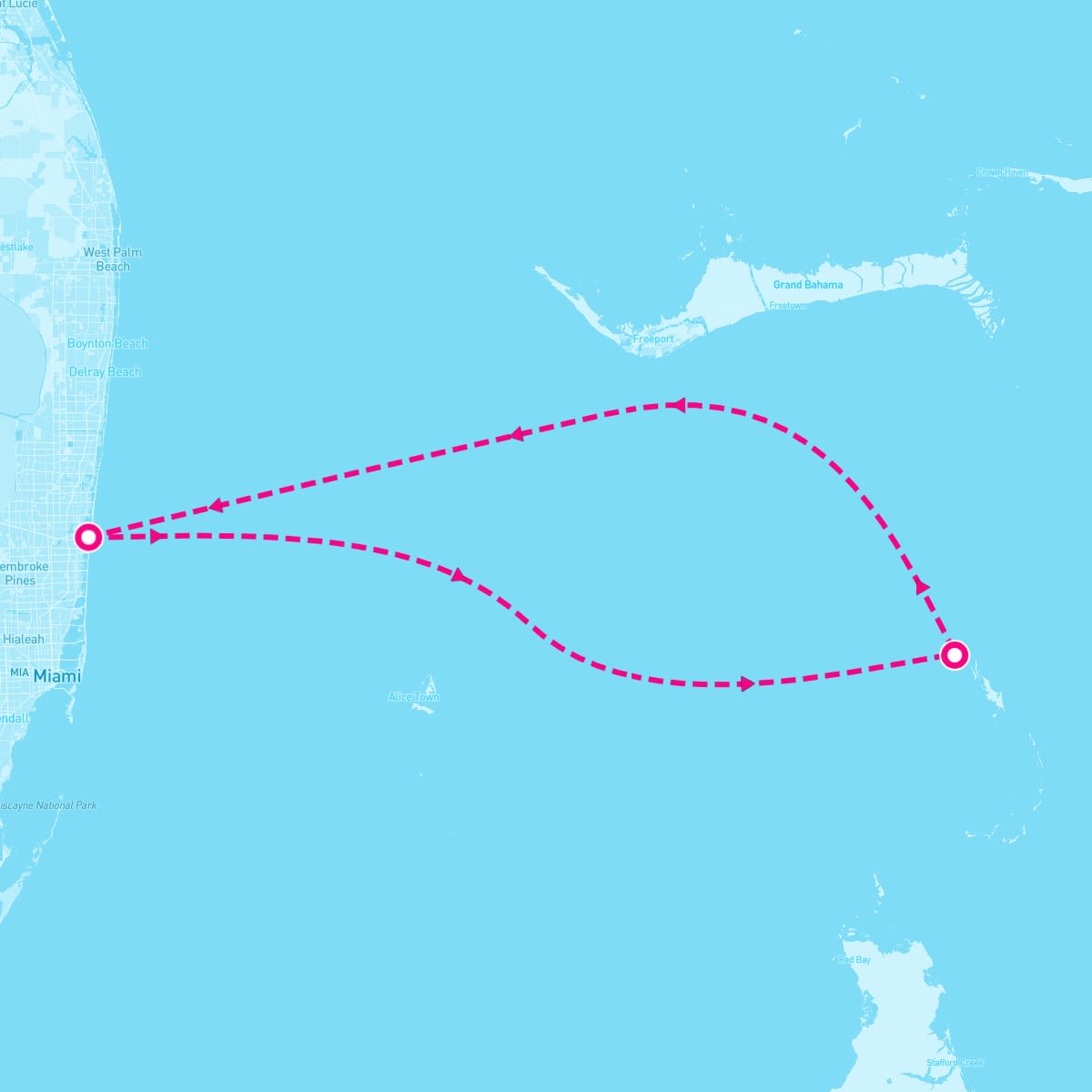 Jewel of the Seas itinerary map for October 17, 2025 (3 nights)