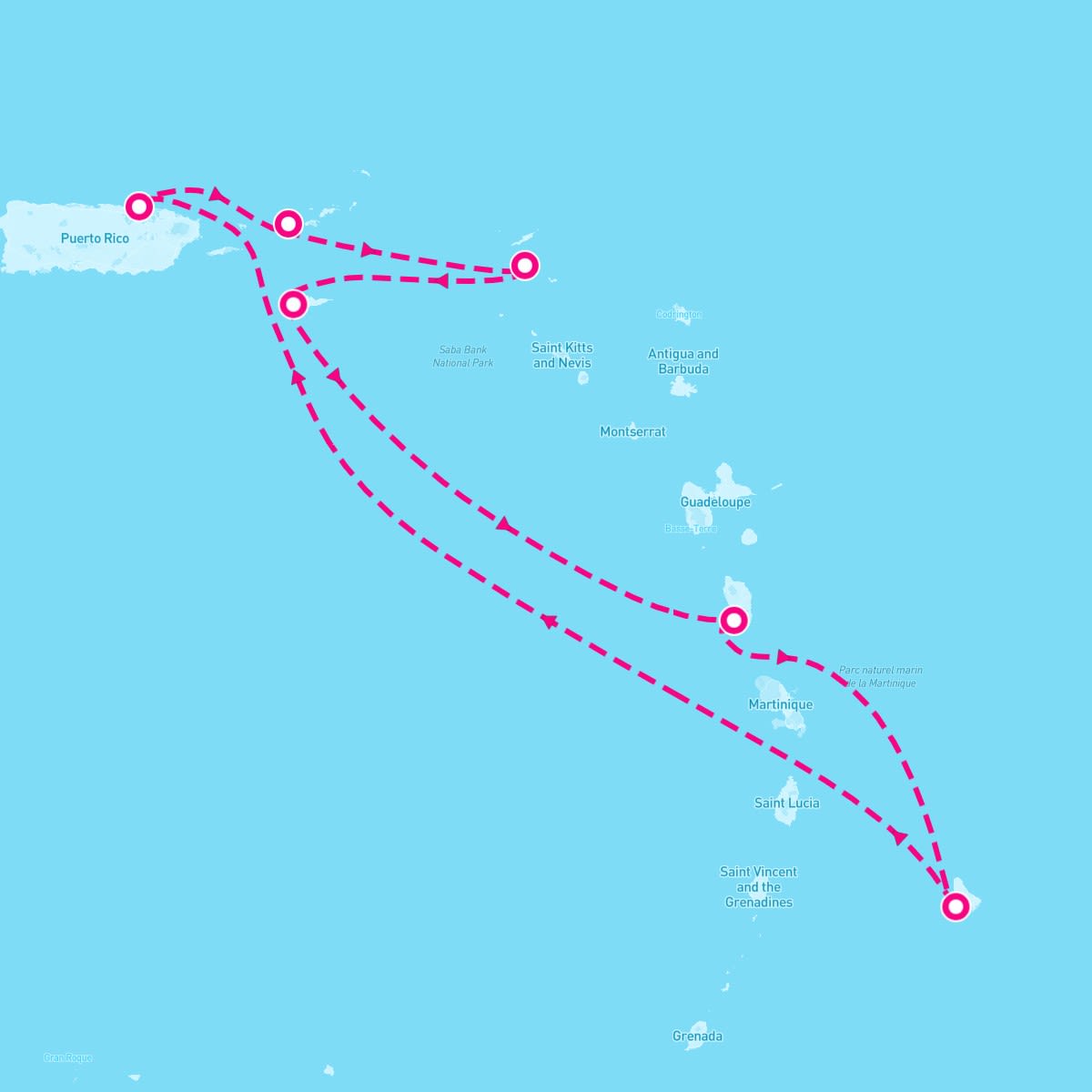Jewel of the Seas itinerary map for December 6, 2025
