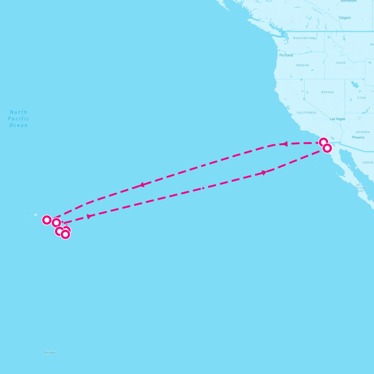MS Koningsdam itinerary map for December 21, 2023 (16 nights)