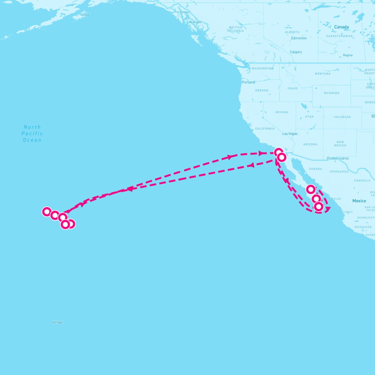 MS Koningsdam itinerary map for January 6, 2024 (24 nights)