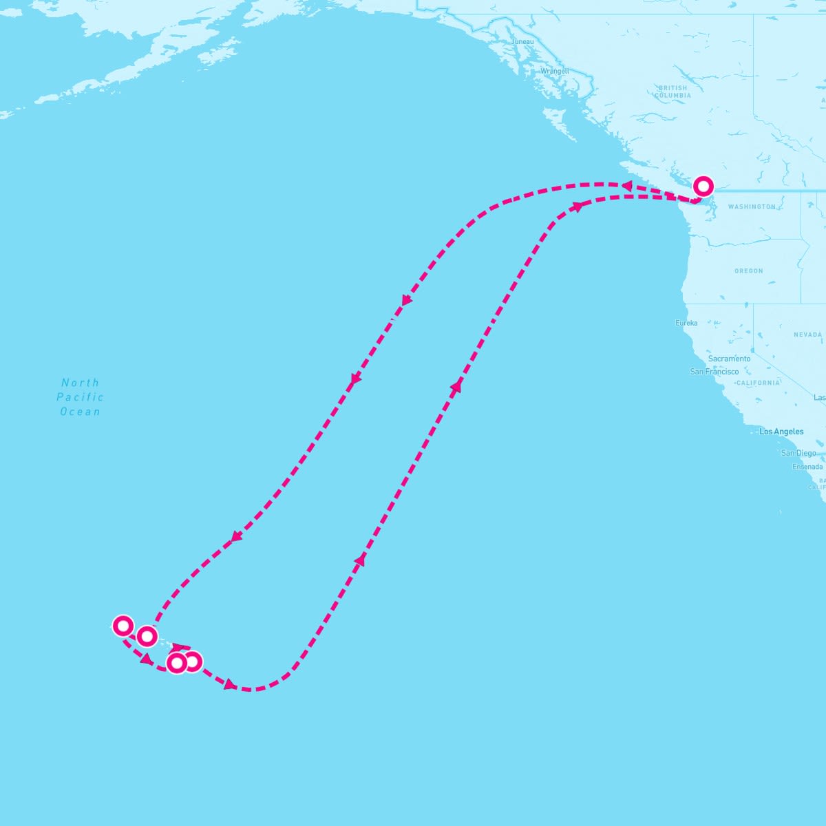 MS Koningsdam itinerary map for October 5, 2024 (17 nights)