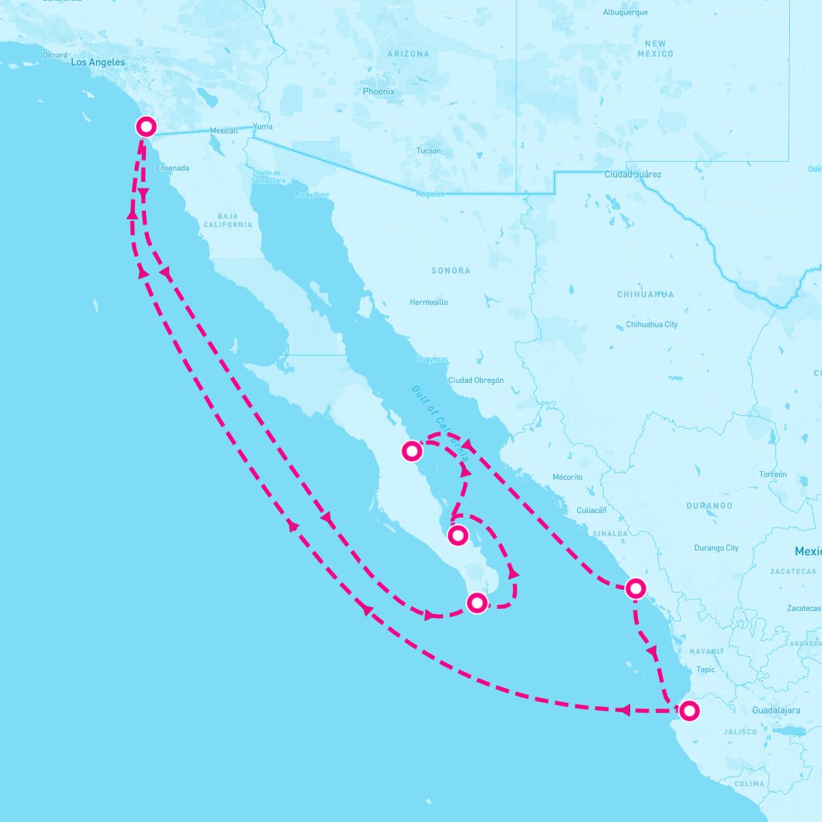 MS Koningsdam itinerary map for November 30, 2024 (10 nights)