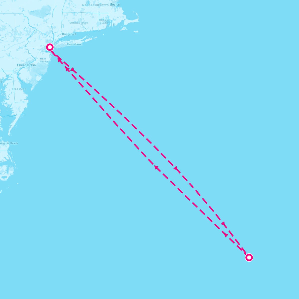 Liberty of the Seas itinerary map for August 1, 2024 (5 nights)