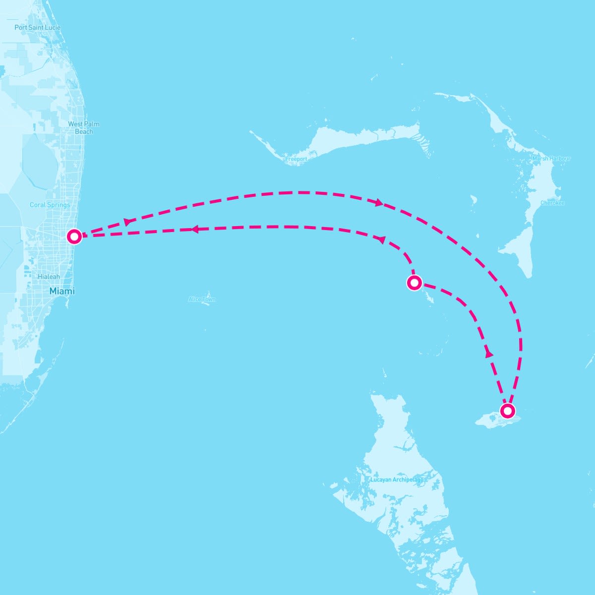 Liberty of the Seas itinerary map for December 23, 2024 (4 nights)