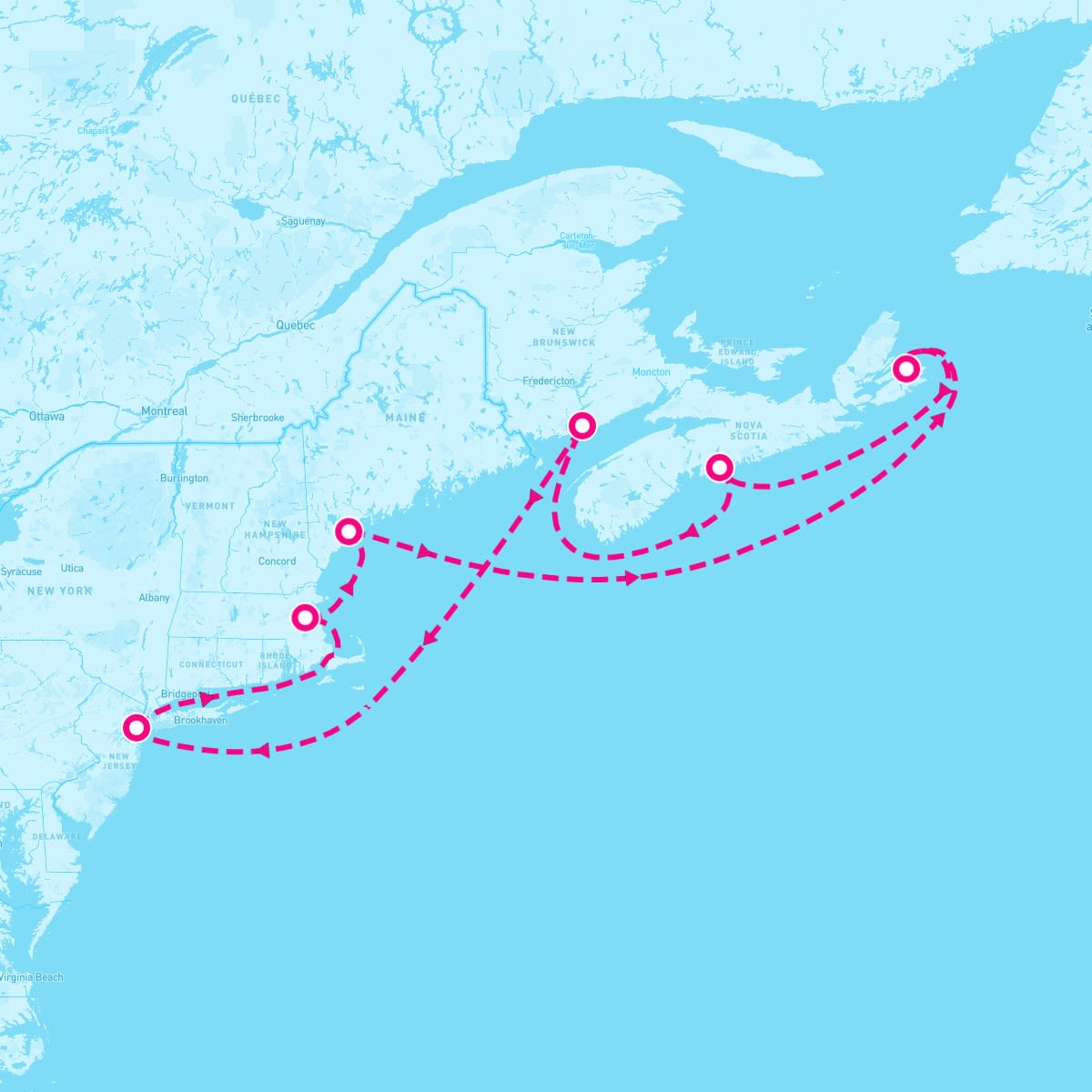 Liberty of the Seas itinerary map for October 16, 2025