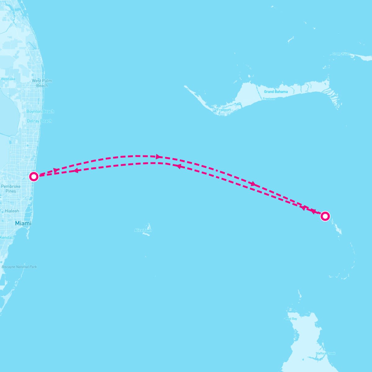 Liberty of the Seas itinerary map for December 8, 2025 (4 nights)