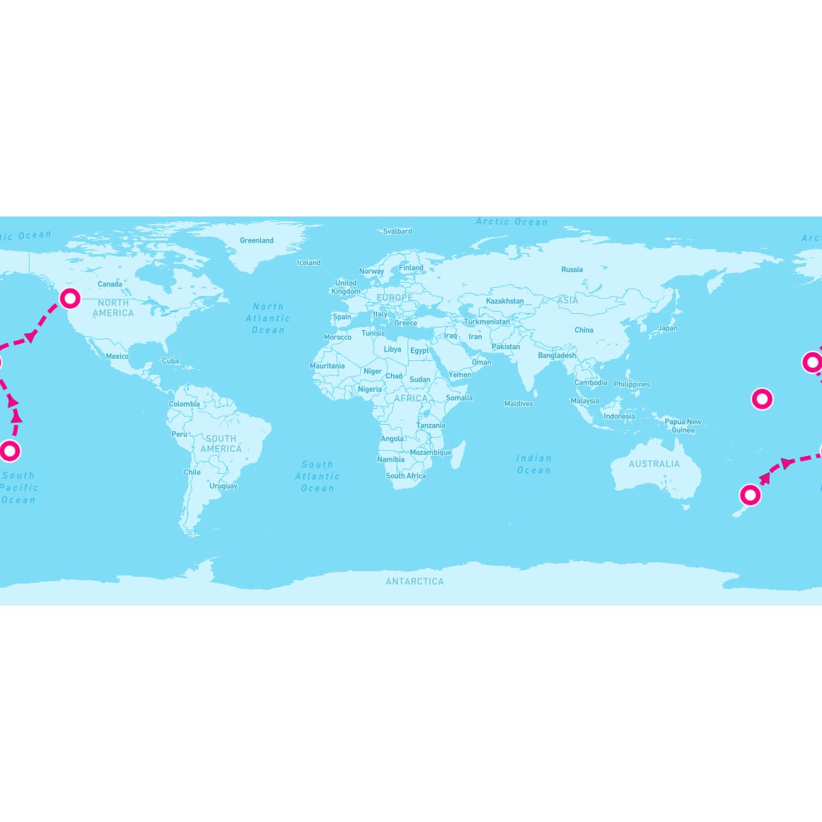 Majestic Princess itinerary map for April 19, 2024 (21 nights)