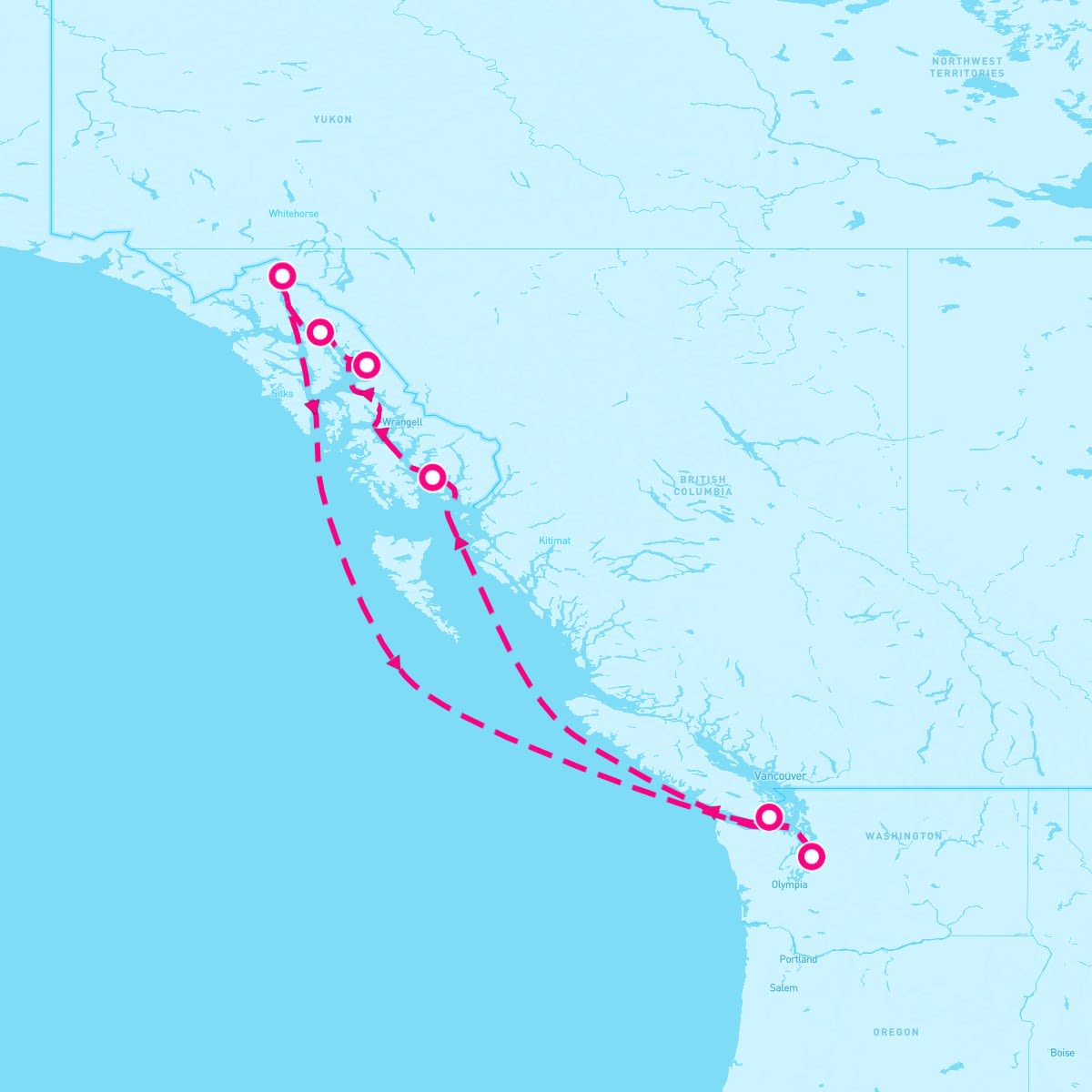Majestic Princess itinerary map for June 2, 2024 (7 nights)