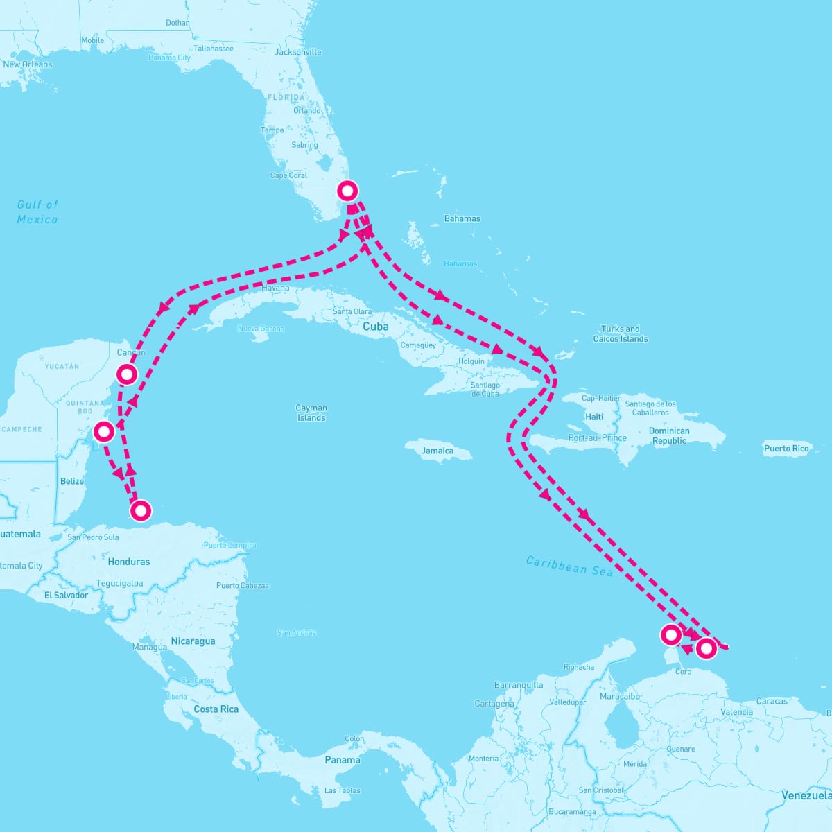 Majestic Princess itinerary map for November 8, 2025 (14 nights)