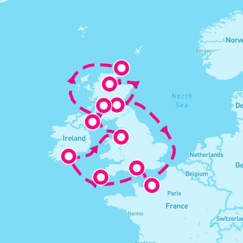 12 Night British Isles With France & Belfast (Southampton Roundtrip)
