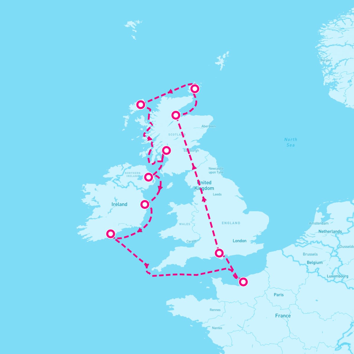 12 Night British Isles With France & Belfast (Southampton Roundtrip)