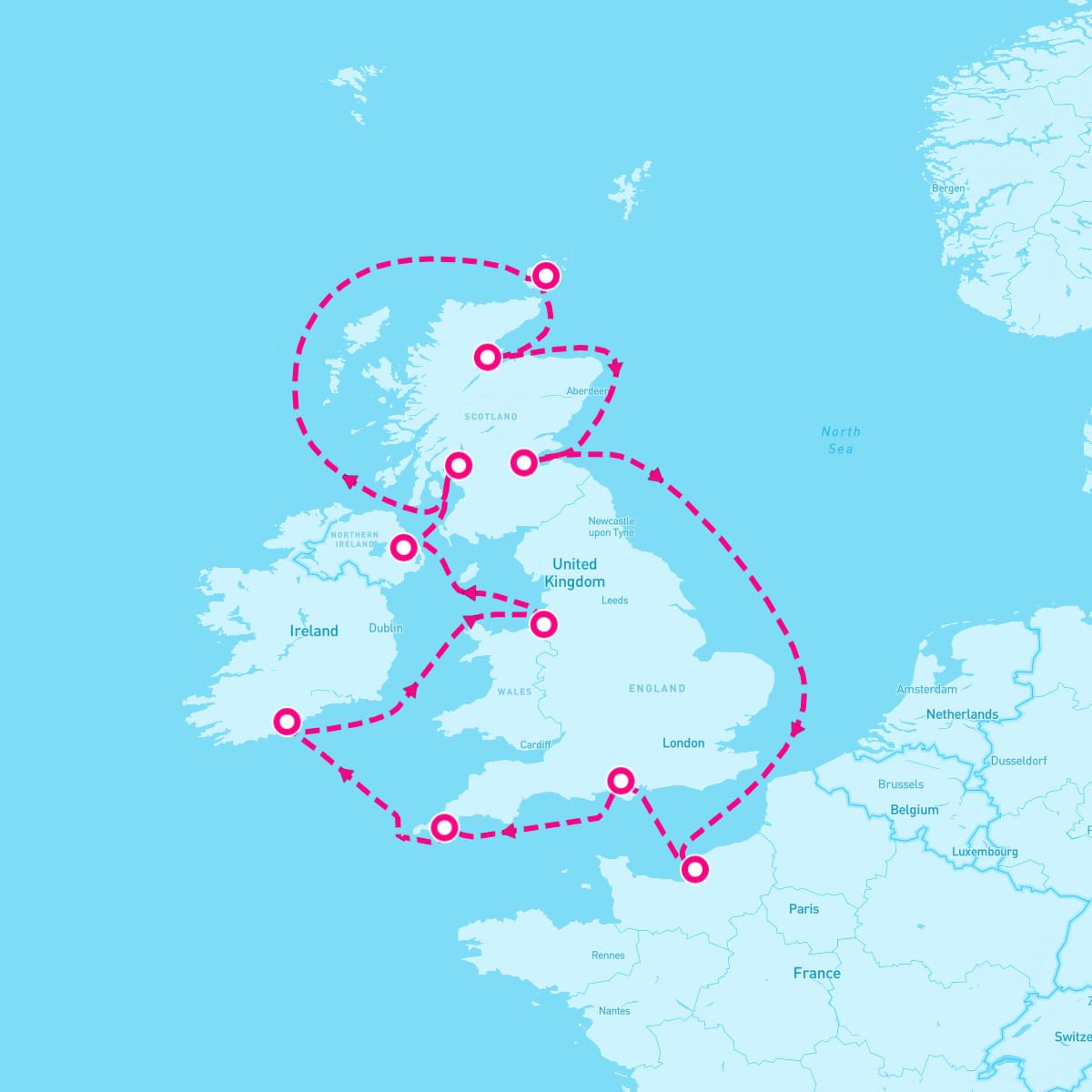 12 Night British Isles With France & Belfast (Southampton Roundtrip)