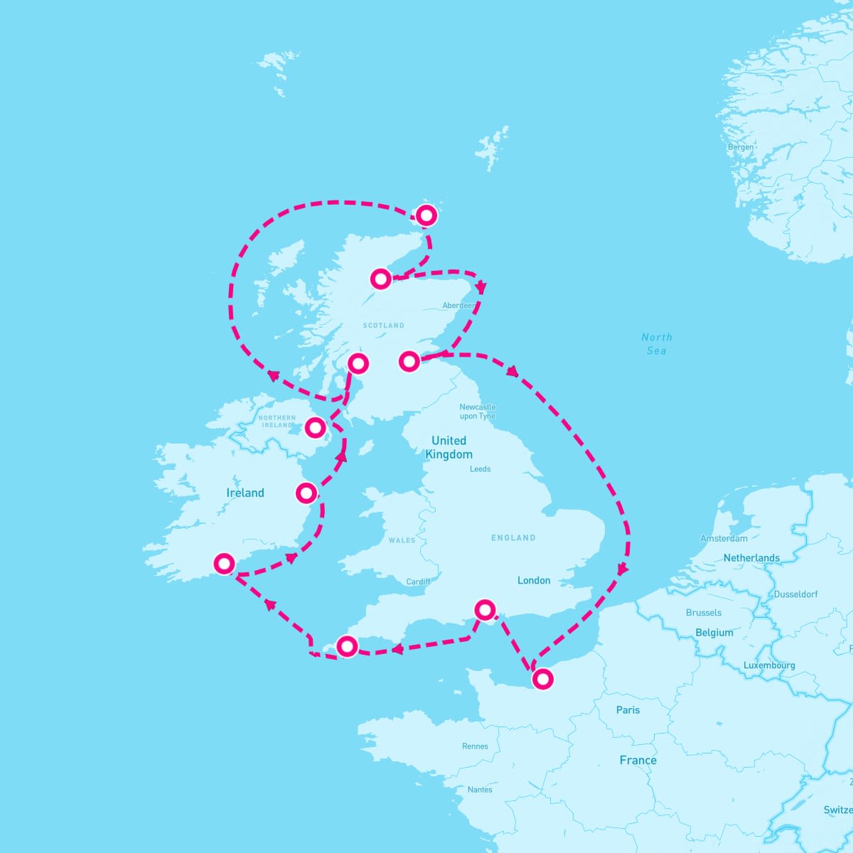 12 Night British Isles With France & Belfast (Southampton Roundtrip)