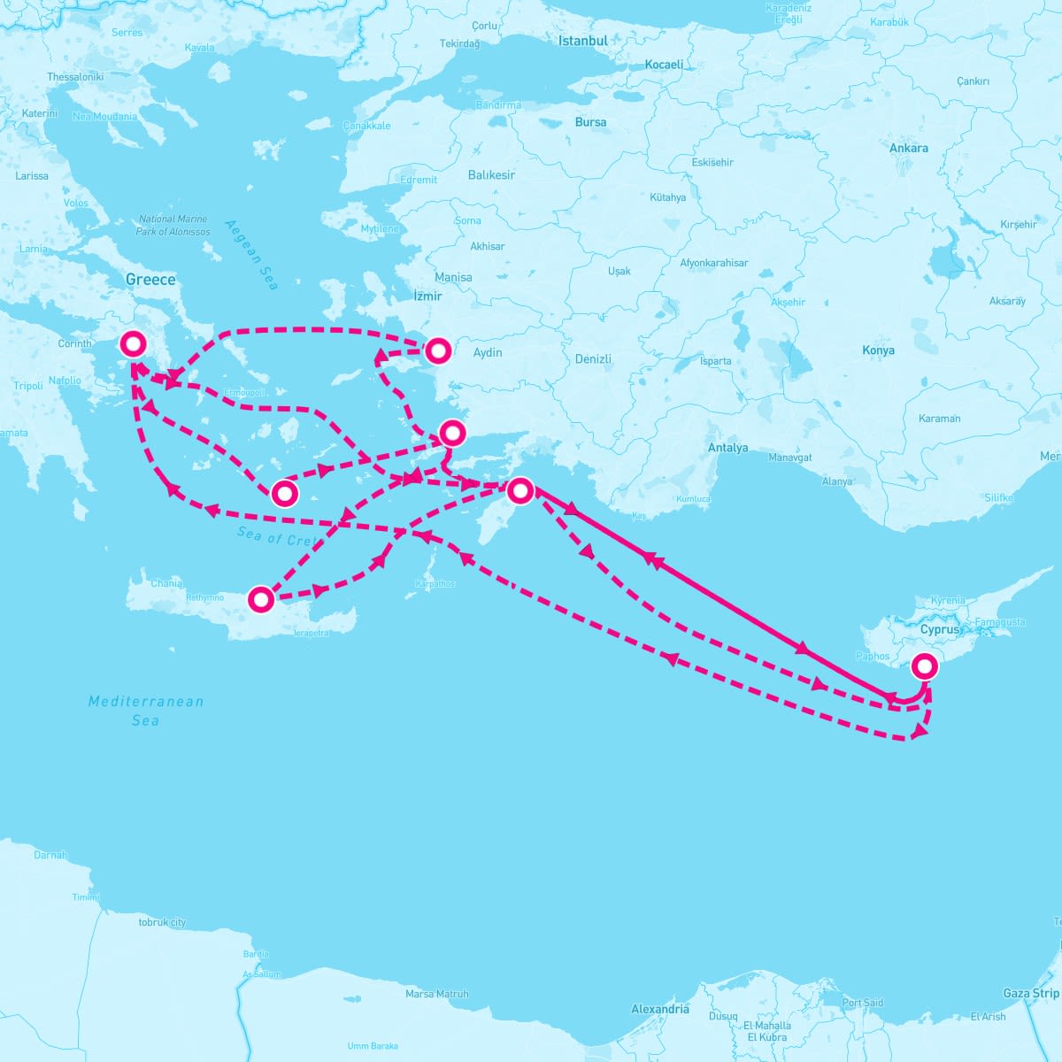 Marella Discovery 2 itinerary map for September 3, 2025 (14 nights)