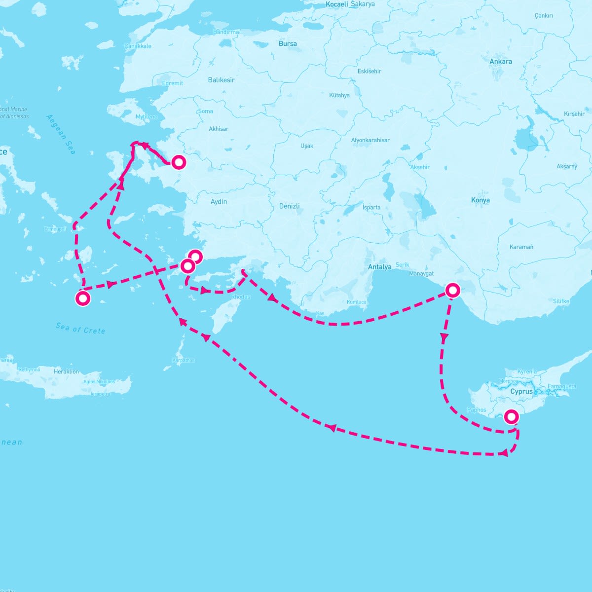Marella Discovery 2 itinerary map for October 15, 2025 (7 nights)