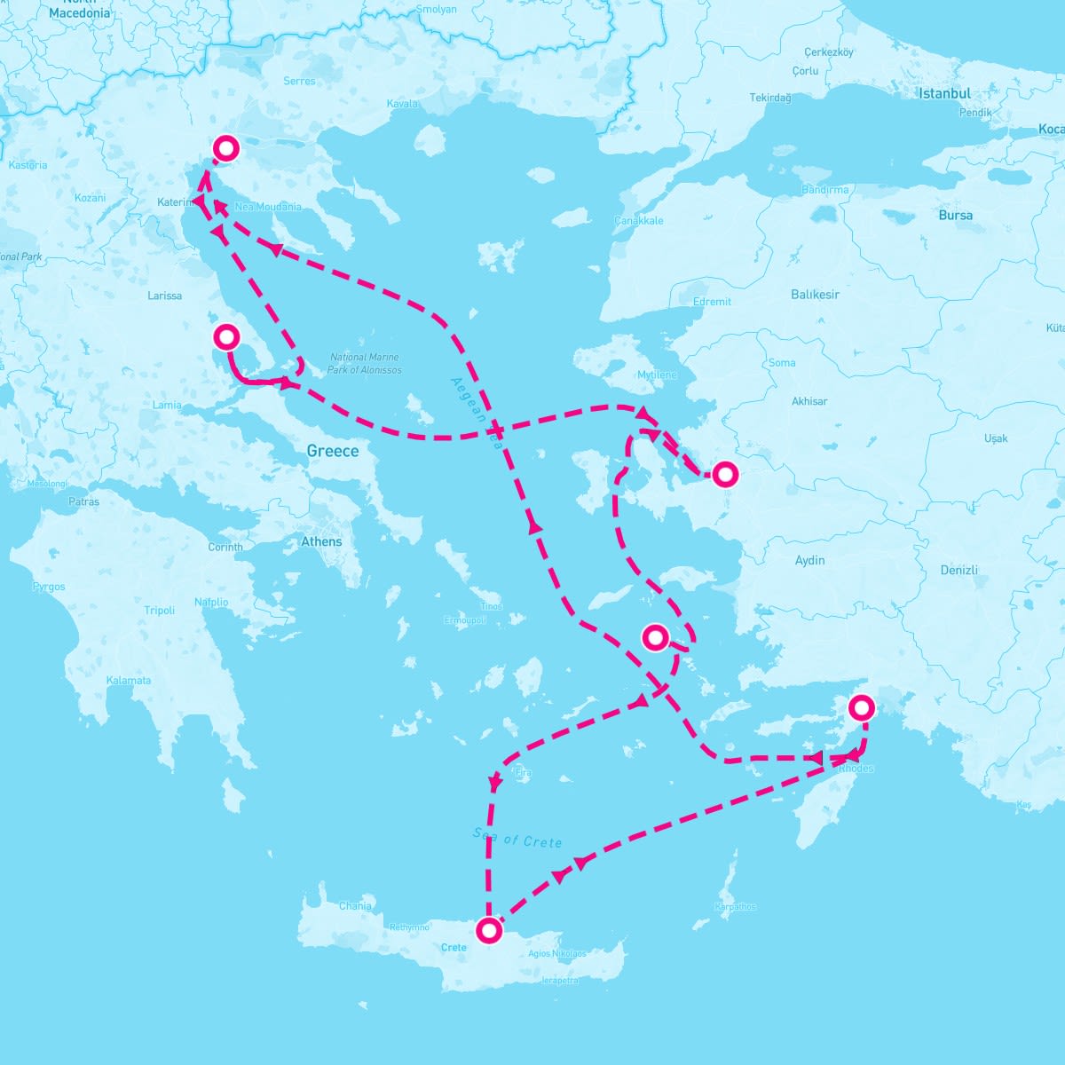 Marella Discovery itinerary map for July 8, 2024 (7 nights)