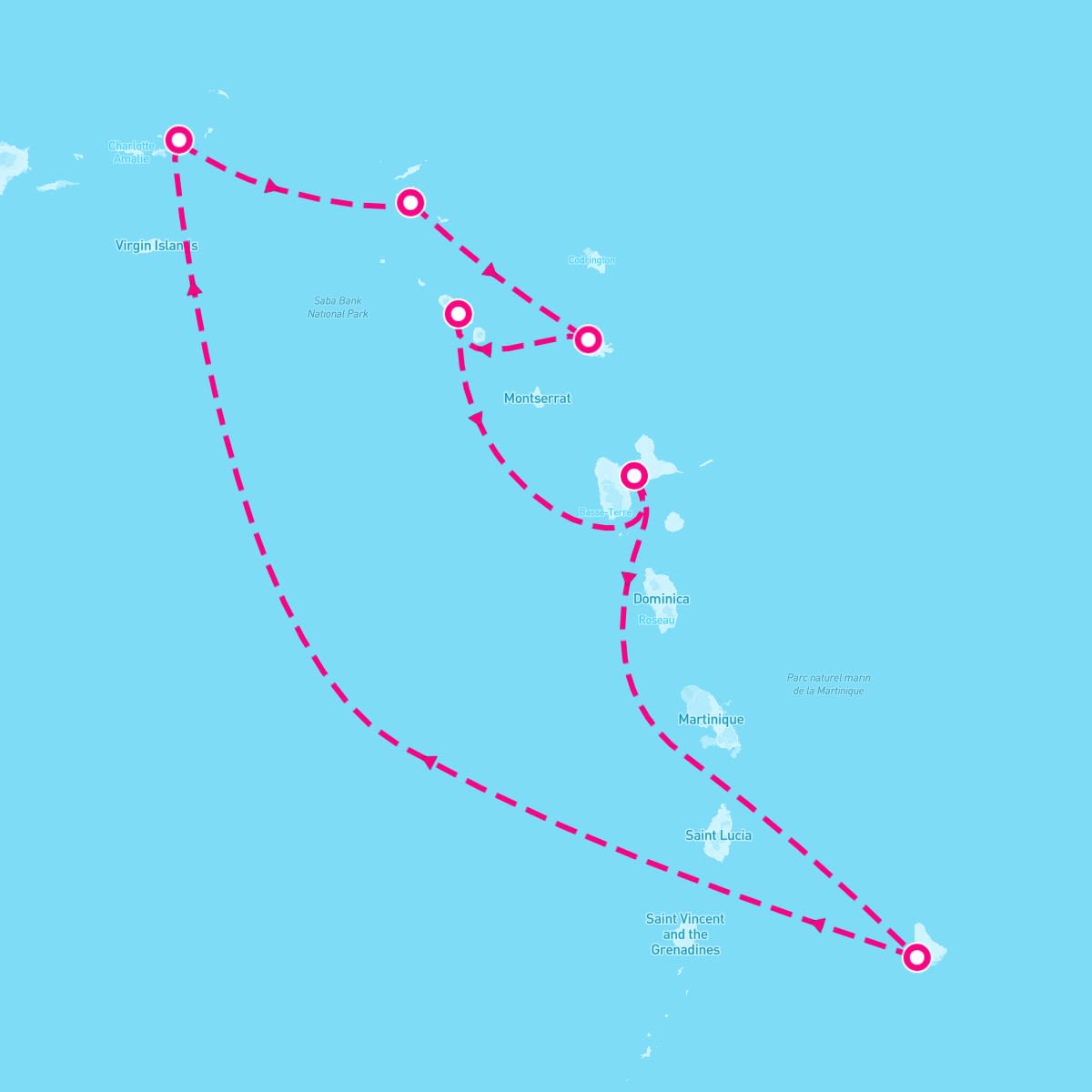 Marella Discovery itinerary map for January 26, 2025 (7 nights)