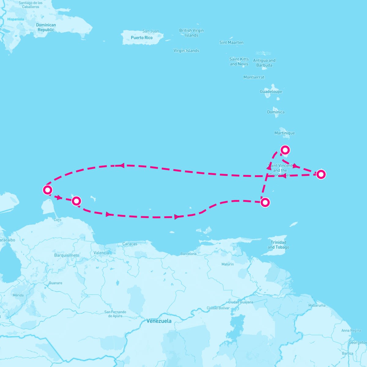 Marella Discovery itinerary map for March 23, 2025 (7 nights)