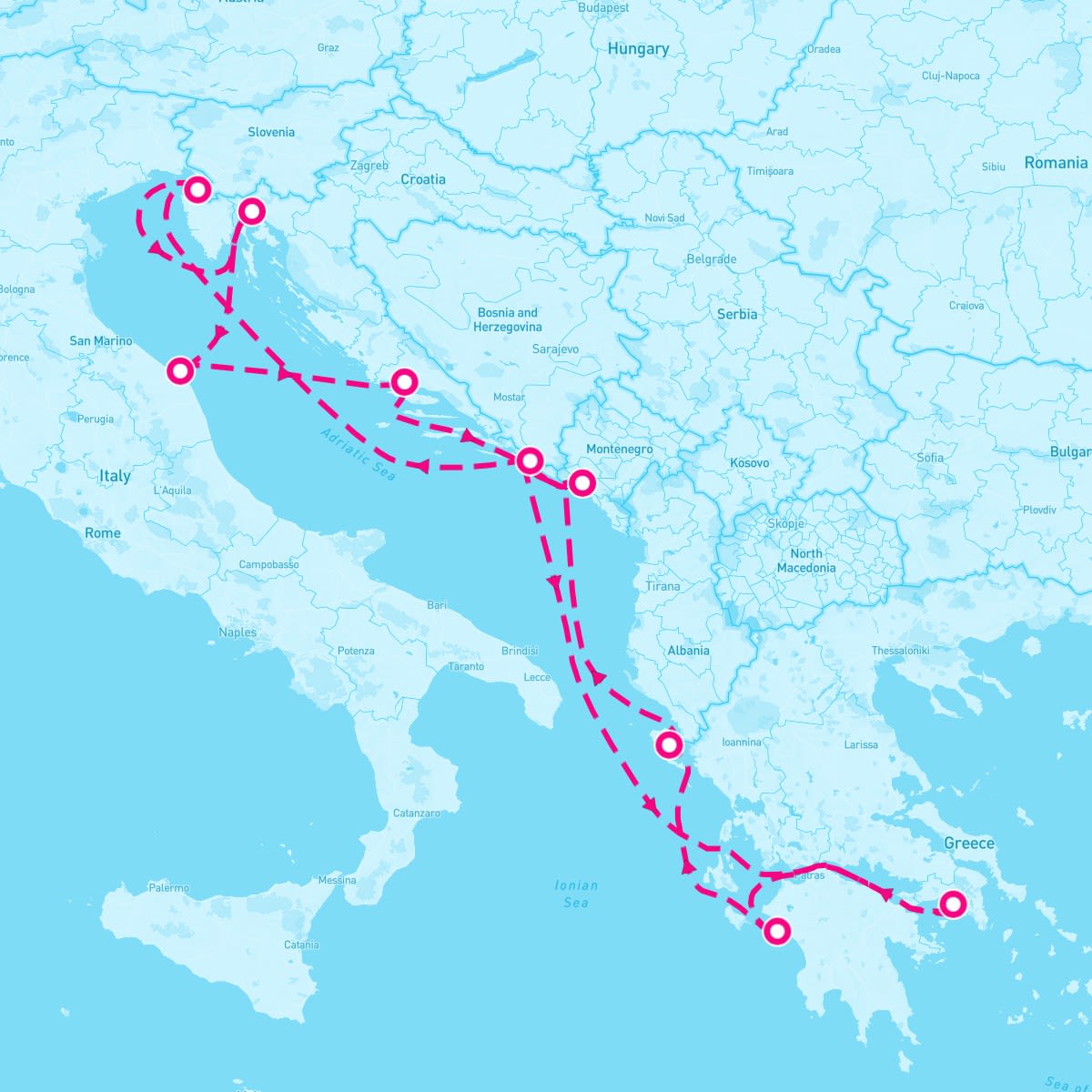 Marella Explorer 2 itinerary map for August 8, 2024 (14 nights)