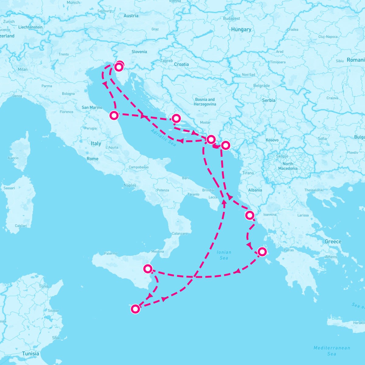 Marella Explorer 2 itinerary map for September 25, 2025 (14 nights)
