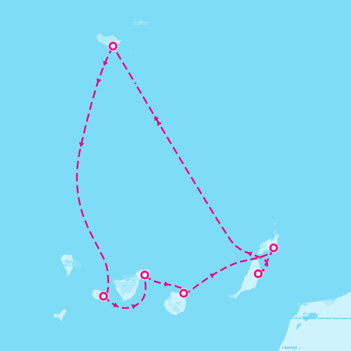 Marella Explorer 2 itinerary map for November 8, 2025 (7 nights)