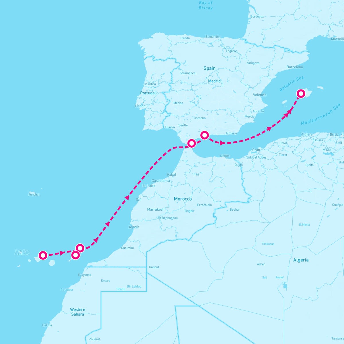 Marella Explorer 2 itinerary map for March 24, 2026 (7 nights)