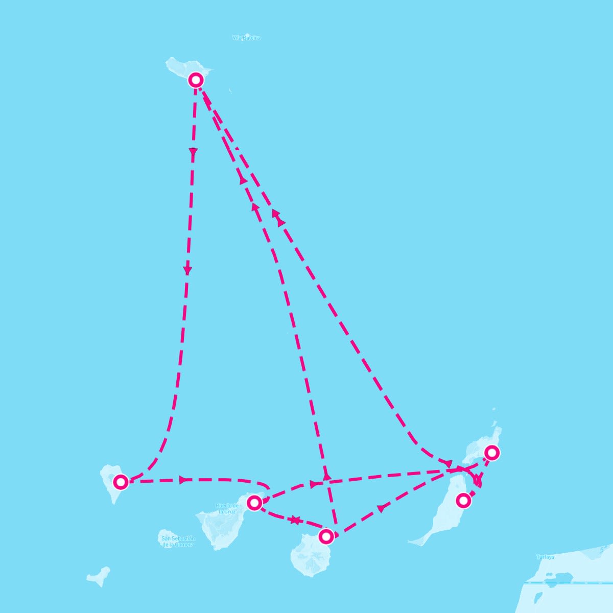 Marella Explorer itinerary map for December 22, 2023 (14 nights)