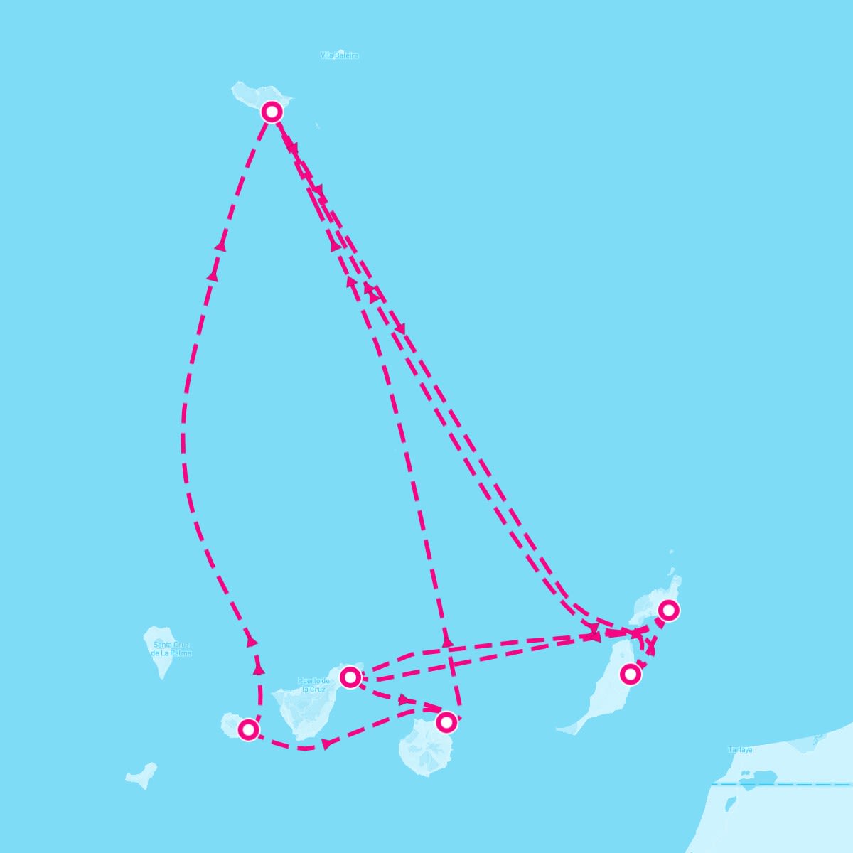 Marella Explorer itinerary map for December 30, 2023 (14 nights)