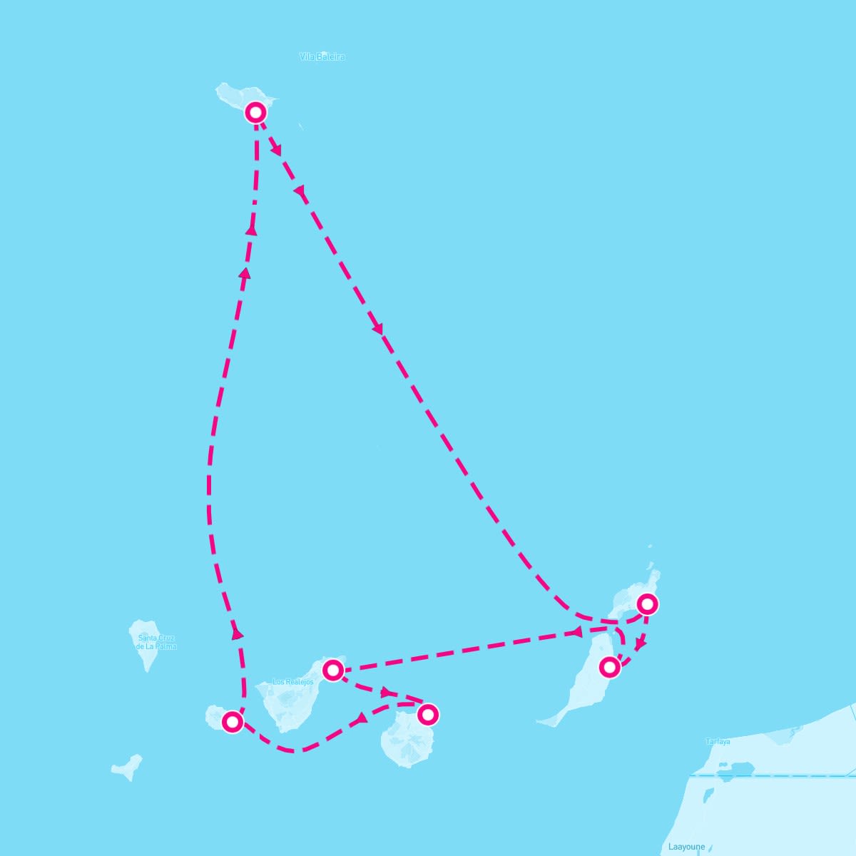 Marella Explorer itinerary map for February 3, 2024 (7 nights)