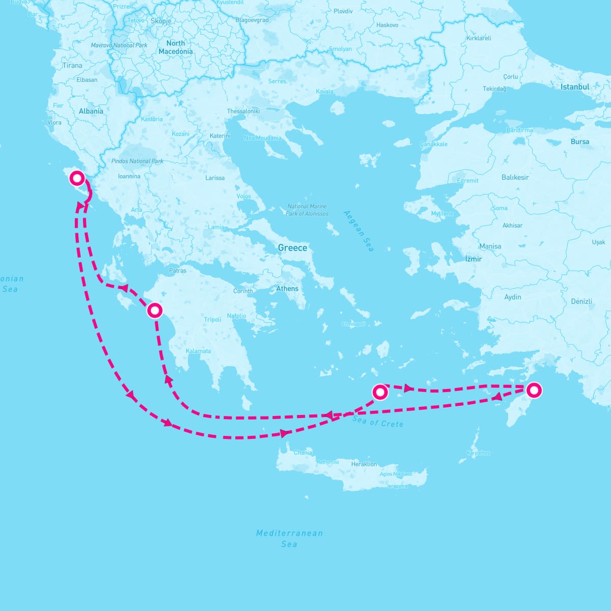 Marella Explorer itinerary map for June 28, 2024 (7 nights)