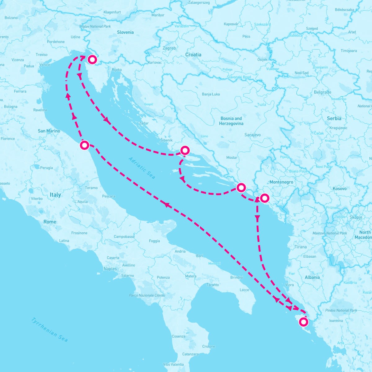 Marella Explorer itinerary map for September 6, 2024 (7 nights)
