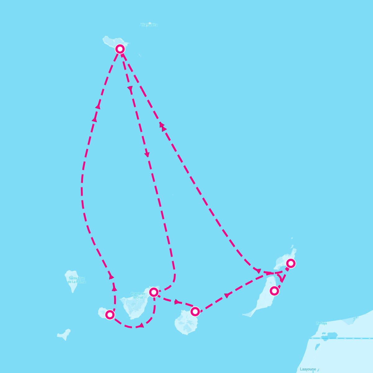 Marella Explorer itinerary map for December 28, 2024 (14 nights)