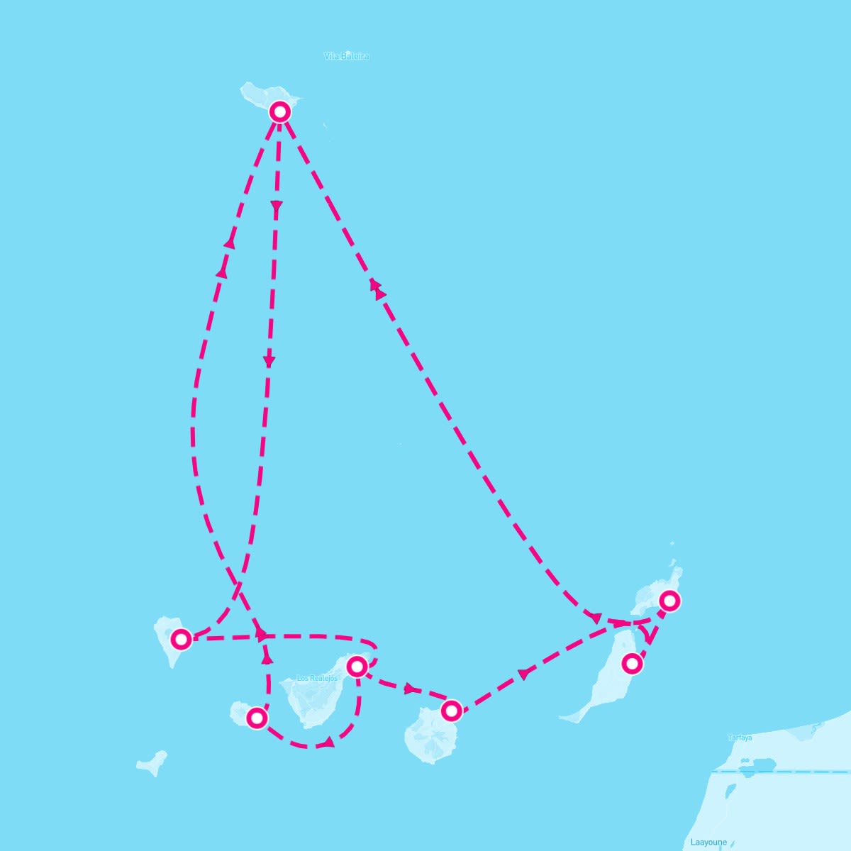 Marella Explorer itinerary map for March 8, 2025 (14 nights)