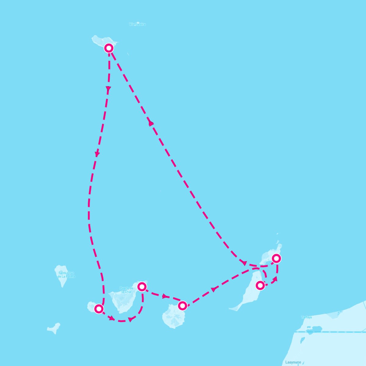 Marella Explorer itinerary map for March 15, 2025 (7 nights)